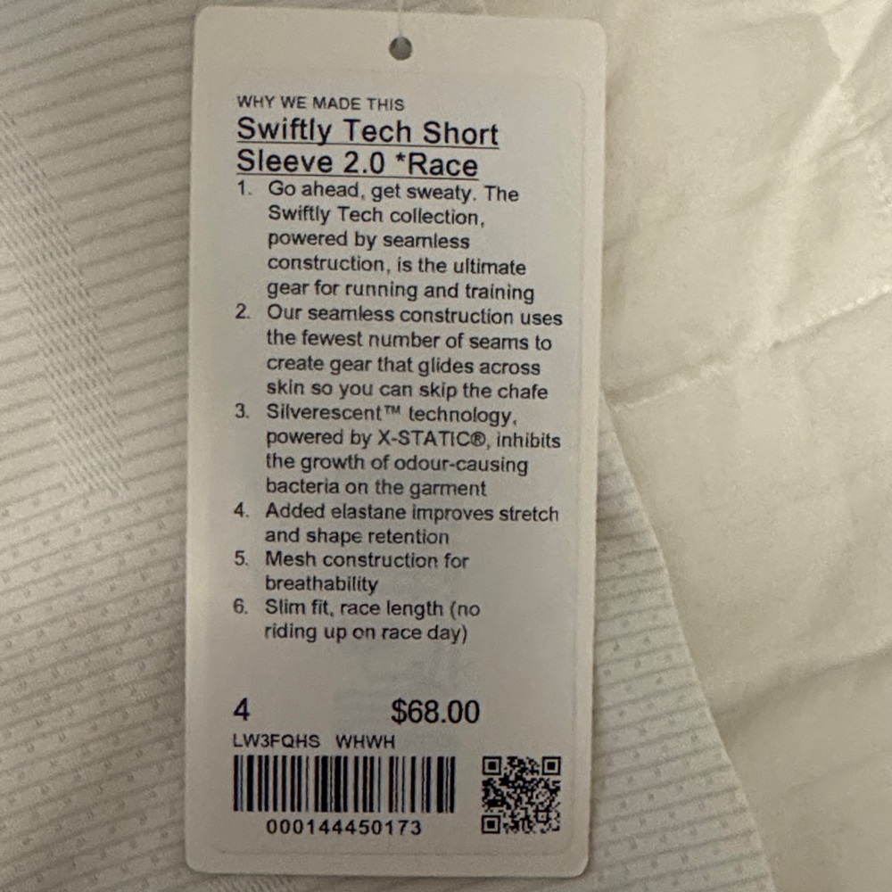 Lululemon Athletica White Striped Tee